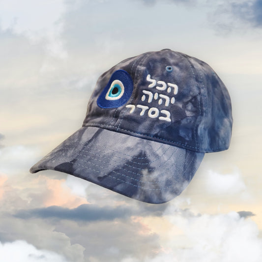 Everything Will Be Ok Dark Blue Tie Dyed Hat