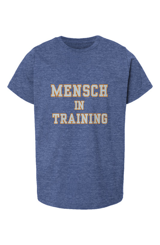 Mensch in Training Kids T-shirt heather blue